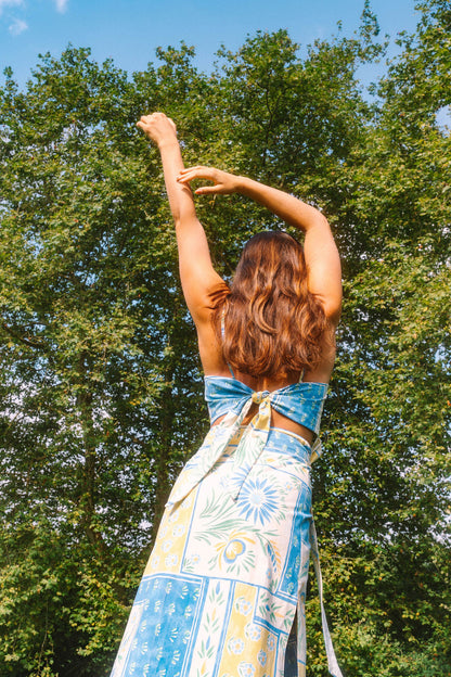 AMARRE CROP TOP NOUÉ | PROVENCE BLEU