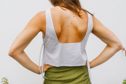 SHELL CROP TOP | VICHY BEIGE